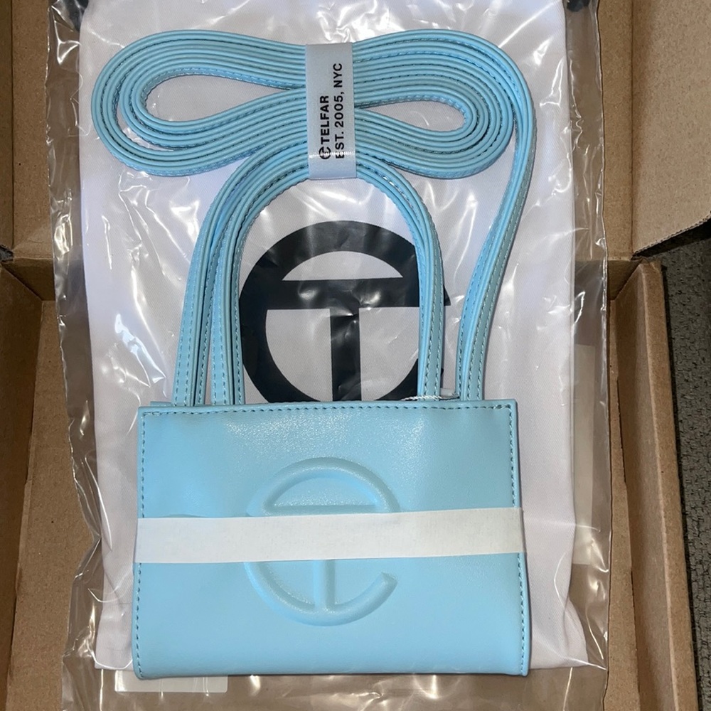 NWT! SMALL POOL BLUE TELFAR SHOPPING BAG - Picture 2 of 5